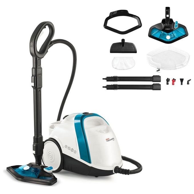 Polti PTEU0276 Vaporetto Smart 100 B Pulitore a Vapore 1500 W 4 bar 110 g-min autonomia illimitata colore Bianco Blu