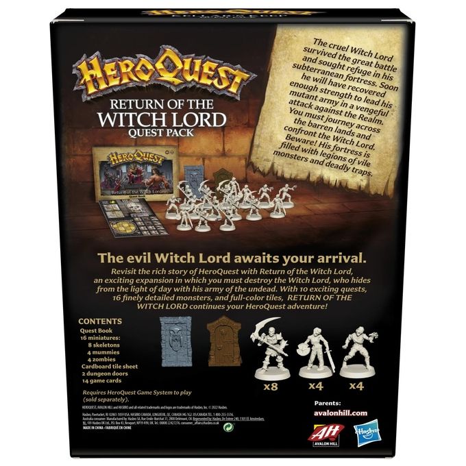 Hasbro Gaming Avalon Hill HeroQuest Il Ritorno del Signore degli Stregoni