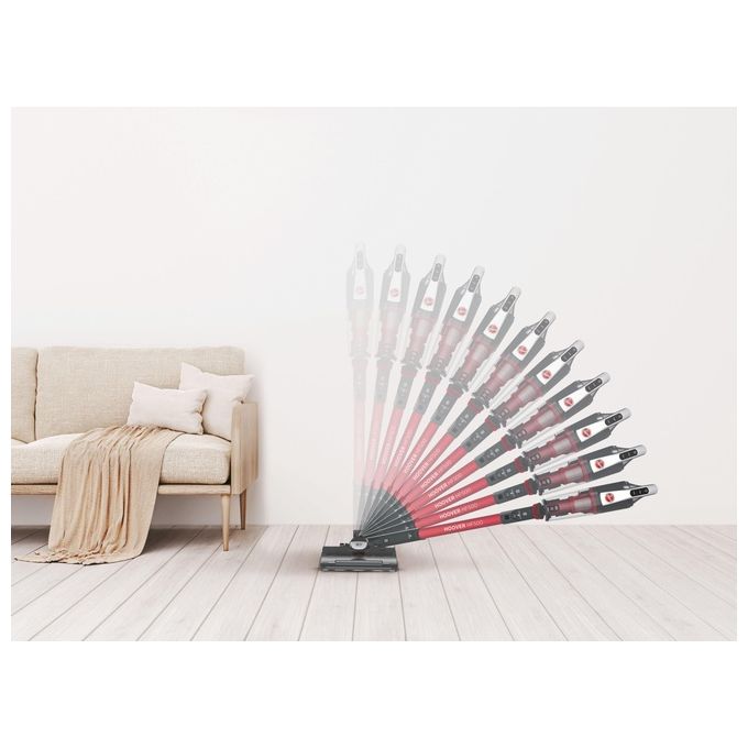 Hoover HF522STH 011 Scopa Elettrica Senza sacchetto 0.45 Litri 290W Grigio-Rosso