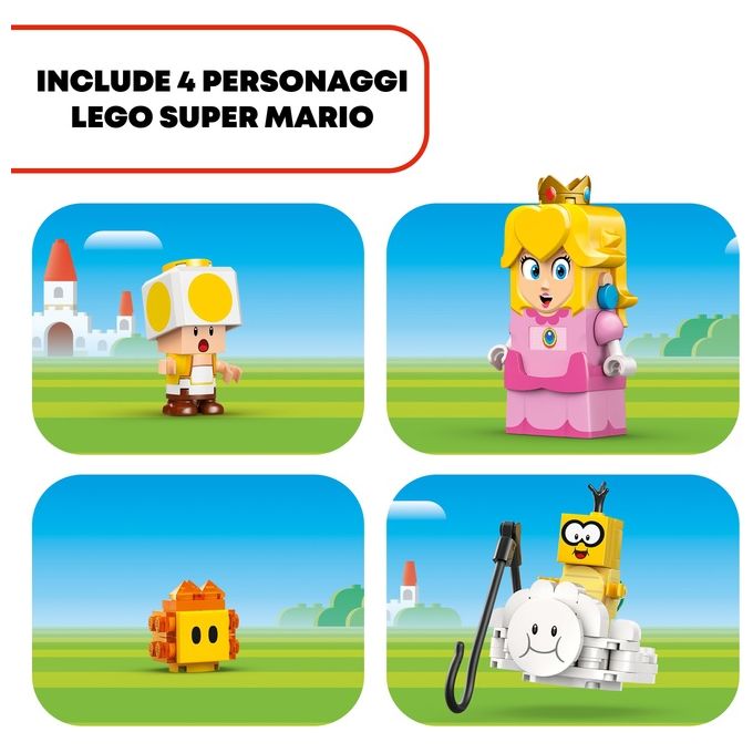 Lego Super Mario Avventure di Peach Interattiva Giocattolo con 4 Personaggi Nintendo tra cui la Principessa e un Toad Giallo