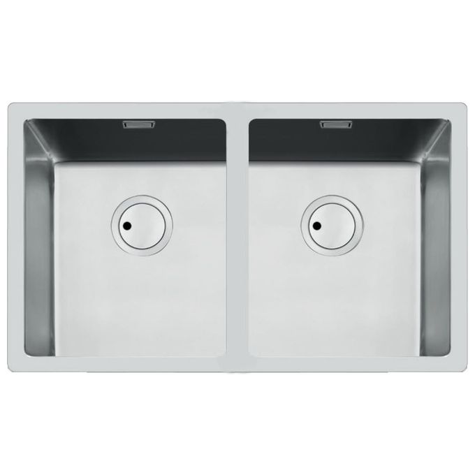 Foster 3352 050 S4001 Lavello Acciaio Inox Spazzolato da incasso Filotop 2 Vasche 75x44cm