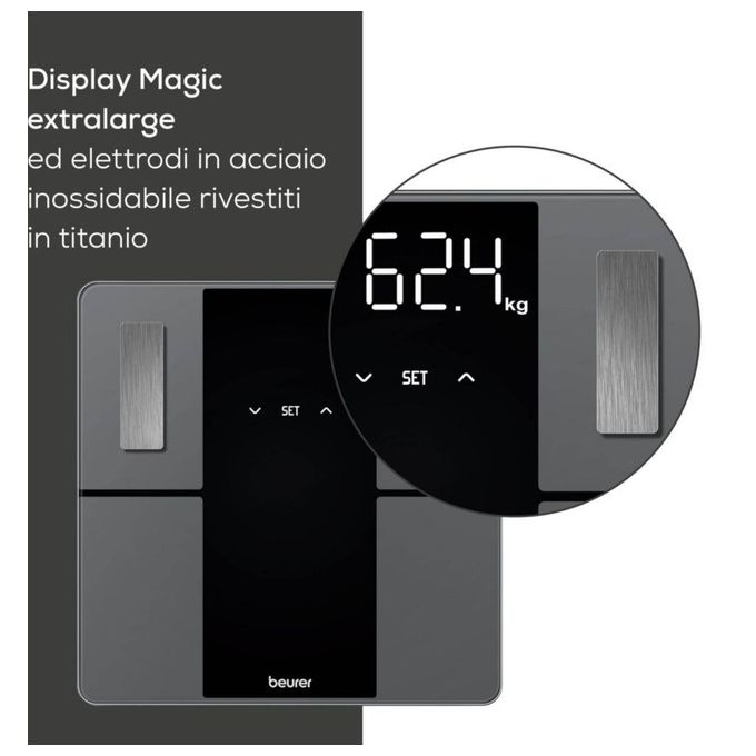 Beurer BF 500 BT Super Black Edition Bilancia Diagnostica Elegante con Funzione Bluetooth