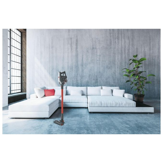 Hoover HF322AFP 011 Scopa Elettrica senza Filo senza Sacco Capacita' 0,7 Litri Autonomia 40 minuti Grigio-Rosso