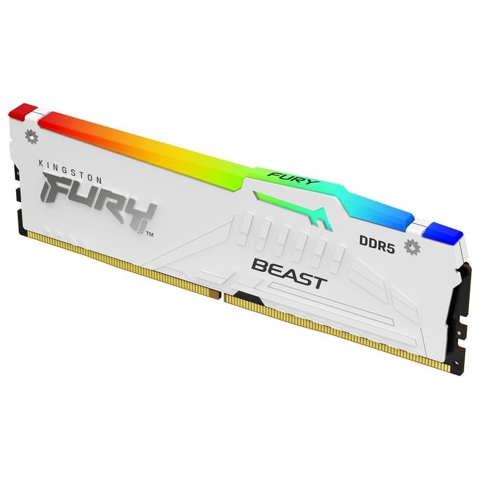 Kingston FURY Beast Bianco RGB EXPO 32GB 6000MT-s DDR5 CL30 DIMM Memoria Gaming per Computer Fissi Kit da 2 - KF560C30BWEAK2-32