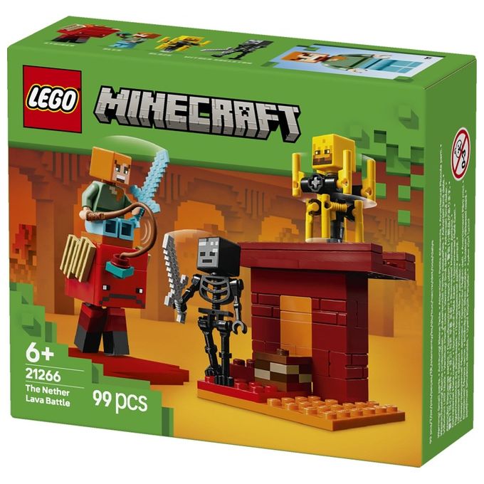 LEGO Minecraft Battaglia sul Ponte del Nether Gioco d'Avventura per Bambini e Bambine da 6 Anni Piccolo Set da Costruire con Funzioni e 4 Personaggi del Videogioco Idea Regalo di Compleanno 21266