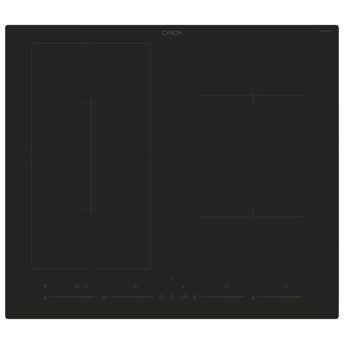 Candy CETPS64MCWFTT-1 Moderna Piano Cottura Induzione 4 Fuochi Larghezza 59 cm in Vetroceramica colore Nero