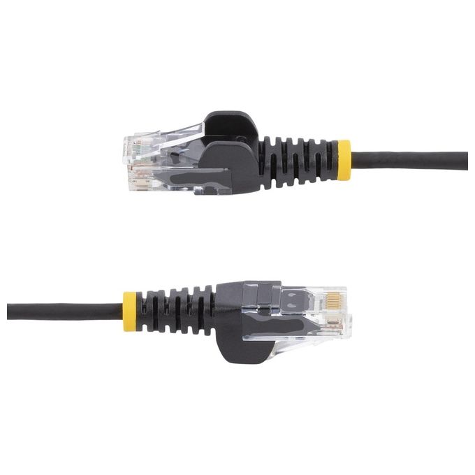 StarTech.com Cavo di Rete Ethernet Snagless CAT6 da 2,5mt Cavo Patch Antigroviglio Slim RJ45 Nero