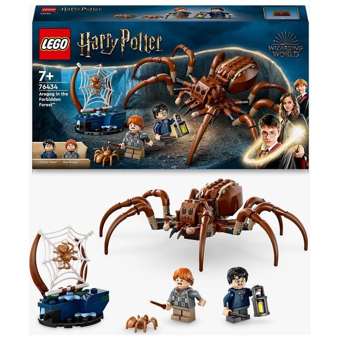 LEGO Harry Potter Aragog nella Foresta Proibita Grande Ragno Giocattolo da Costruire con Parti Snodabili Giochi di Magia per Bambini e Bambine da 7 Anni in su con 2 Minifigure e Accessori 76434