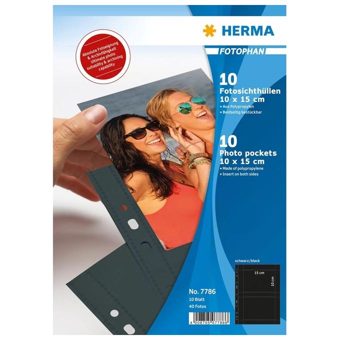 Herma FotoPhan 10x15cm Traverso 10 Fogli Nero