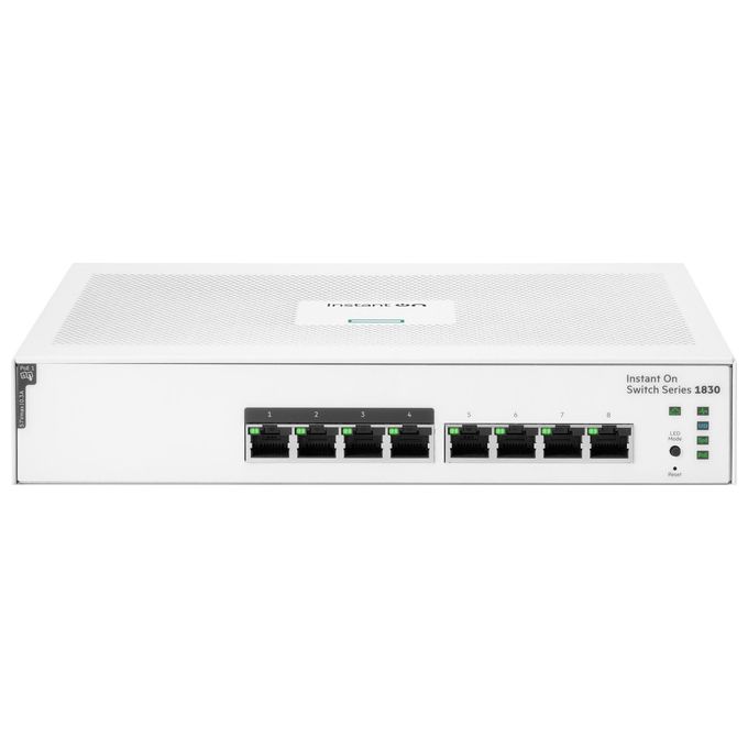 HP Enterprise Aruba Instant On 1830 8G 4p Class4 PoE 65W Gestito L2 Gigabit Ethernet 10-100-1000 Supporto Power over Ethernet PoE 1U
