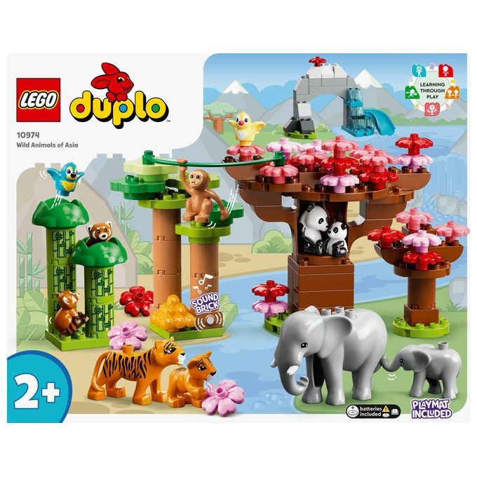 LEGO Duplo Animali dell'Asia Giochi Educativi per Bambini con 11 Figure di Animali e Mattoncino con Suoni Realistici