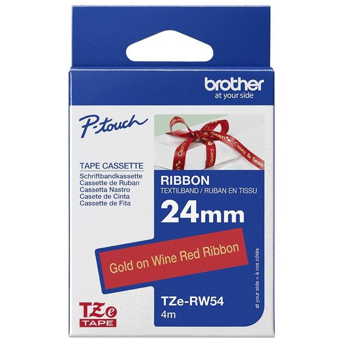 Brother TZE-RW54 Nastro per Stampante Oro Rosso Scuro 24mm