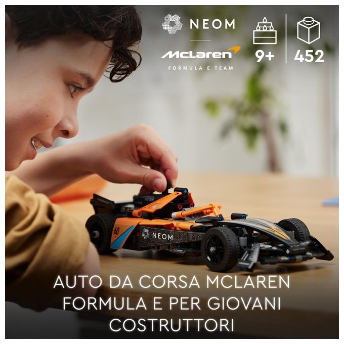 LEGO Technic 42169 NEOM McLaren Formula E Race Car, Macchina Giocattolo per Bambini 9+, Modellino di Auto F1 da Costruire
