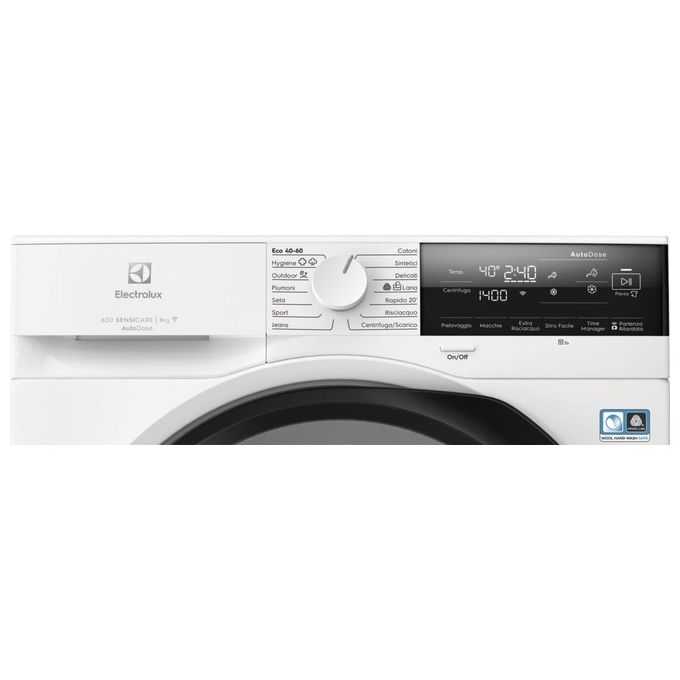 Electrolux Lavatrice Caricamento Frontale 9Kg 1400 Giri Inverter Autodose SensiCare Time Manager
