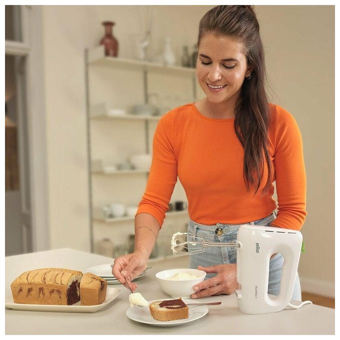 Braun HM1100WH Frullatore Manuale con 4 Livelli di Velocita' Tecnologia FastMix EasyClic 450W Bianco