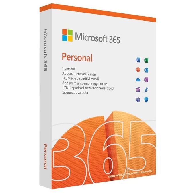 Microsoft M365 Personal Italian Subscription P10 EuroZone 1 License Medialess 1 Anno