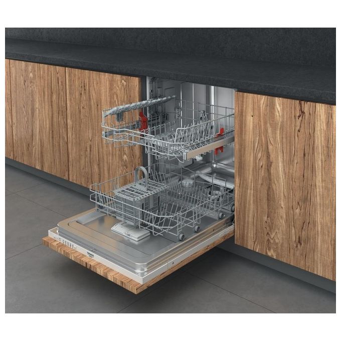 Hotpoint HIS 3010 Lavastoviglie da incasso a Scomparsa Totale 13 Coperti Classe Energetica F 4 programmi Cesti Flexiload Terzo cesto 59.8cm Bianco