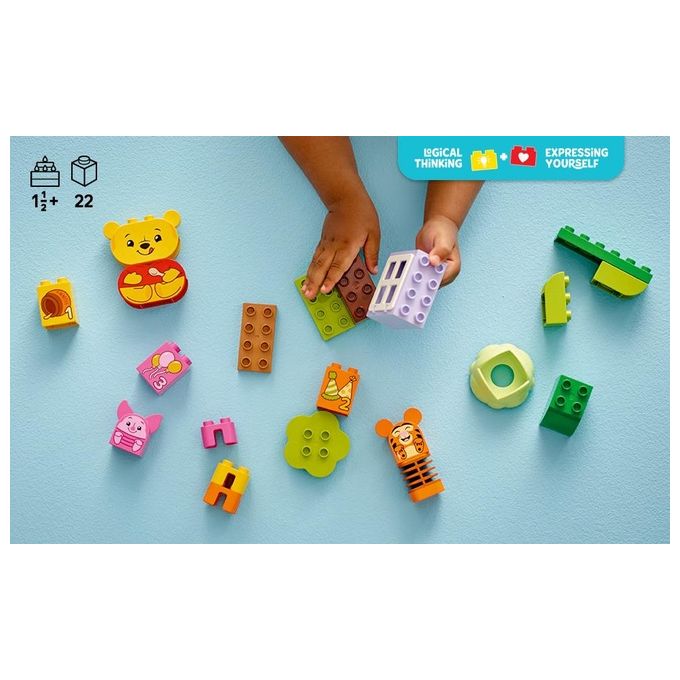 LEGO DUPLO - Disney Festa di Compleanno di Winnie the Pooh - Giocattolo Educativo con Personaggi con Doppio Volto e Casa sull'Albero Giochi Didattici per Bambini e Bambine da 18 Mesi in su - 10457