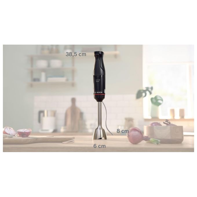 Bosch frullatore ad immersione MSM4B620 ErgoMaster 1000W nero QuattroBlade AntiSplash