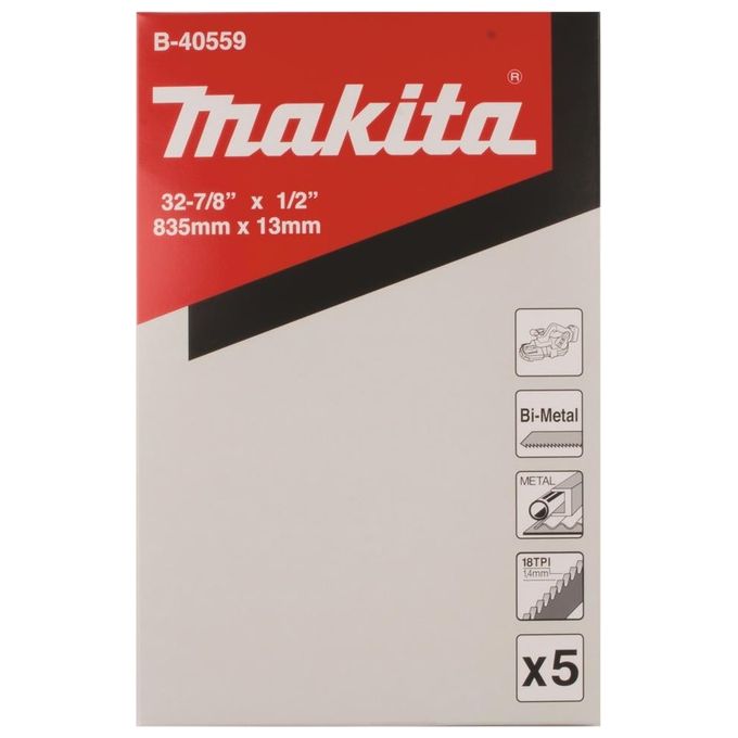 Makita B-40559 Lama per Sega a Nastro Bimetallico 18Z    BIM 5 Pezzi