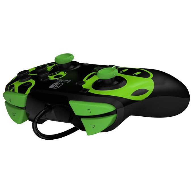 Pdp 1-Up Glow In The Dark Rematch Nero-Verde Usb Gamepad per Nintendo Switch-Nintendo Switch Oled