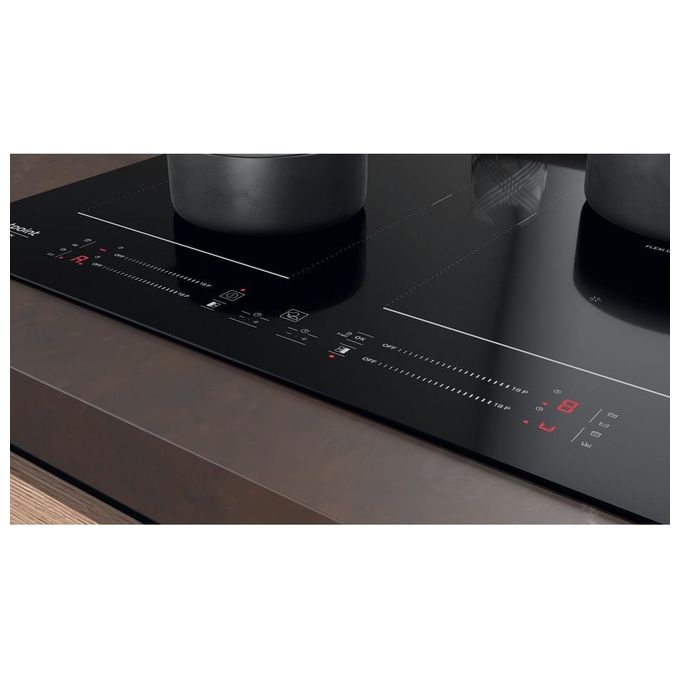 Hotpoint HS 5160C NE Piano Cottura a Induzione 4 Zone 18 Livelli di potenza Touch Control Zona Flexi Duo Blocco Comandi 60 cm Nero
