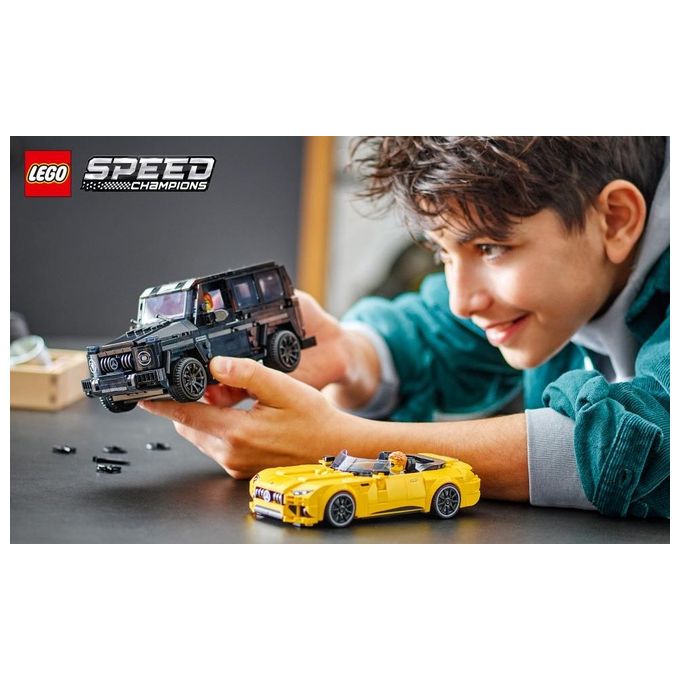 LEGO Speed Champions Mercedes-AMG G 63 e Mercedes-AMG SL 63 Macchine Giocattolo da Costruire 2 Modellini di Auto per Bambini e Bambine da 10 Anni con Minifigure di Piloti Regalo di Compleanno 76924
