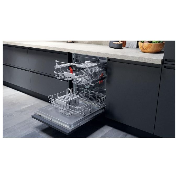 Hotpoint HIS 5020 C Lavastoviglie da incasso a Scomparsa Totale 14 Coperti Classe energetica E 6 programmi Motore Inverter Active Dry Terzo cesto 60 cm Argento