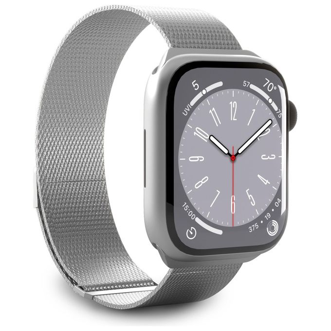 Puro Cinturino Maglia Milanese Per Apple Watch 42-44-45-49 Argento