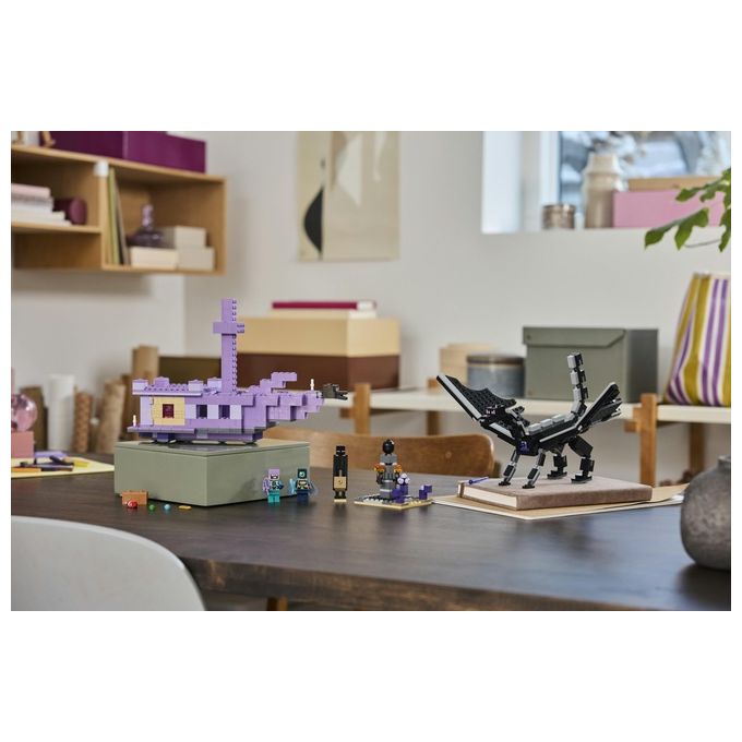 LEGO Minecraft L'Enderdrago e la Nave dell'End Giocattolo del Bioma con Drago Personaggi Mob e Accessori Giochi d'Avventura per Bambini e Bambine da 8 Anni Idea Regalo Fan del Videogioco 21264