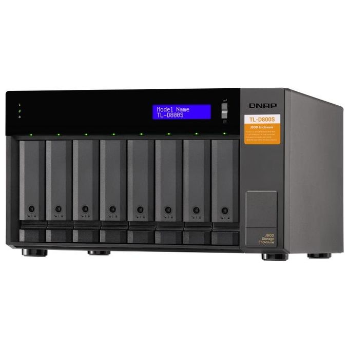 Qnap TL-D800S Contenitore di Unita' di Archiviazione 2.5-3.5'' Enclosure Hdd-Ssd Nero-Grigio