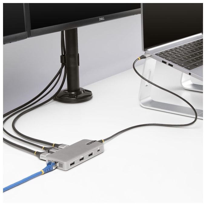 StarTech.com Adattatore Multiporta USB-C Docking Station USB Type-C 2x 4K30Hz  HDMI e DisplayPort 4K 60Hz Hub USB a 3 Porte 10Gbps