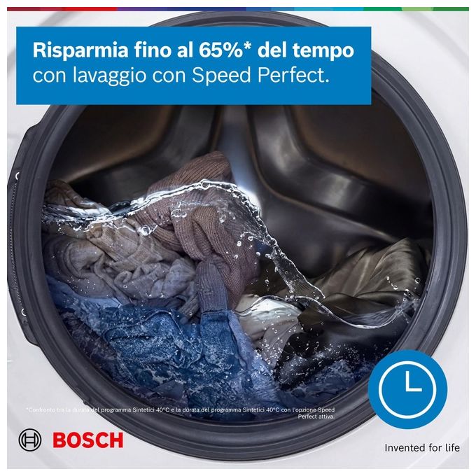 Bosch WUU28T29II Serie 6 Lavatrice Frontale 9 Kg 1400 rpm Classe A ActiveWater Plus EcoSilence Drive (85x60x60 cm) colore Bianco