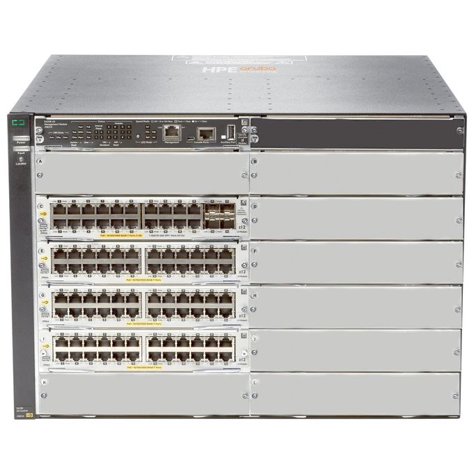 HP Enterprise 5412R 92GT PoE+ and 4-port SFP+ No PSU v3 zl2 Managed L3 Gigabit Ethernet 10-100-1000 Power Supply PoE 7U Grey