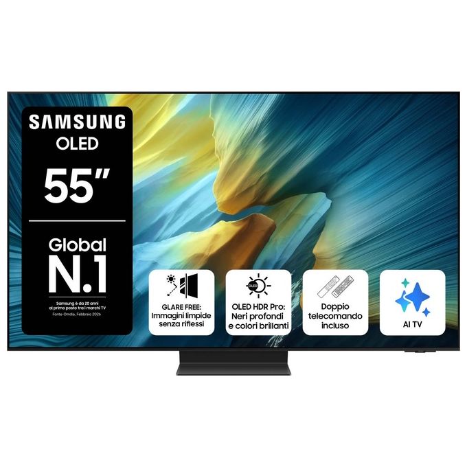Samsung QE55S95FATXZT TV 55 pollici 4K con tecnologia OLED per qualita' dell'immagine eccezionale e colori vividi
