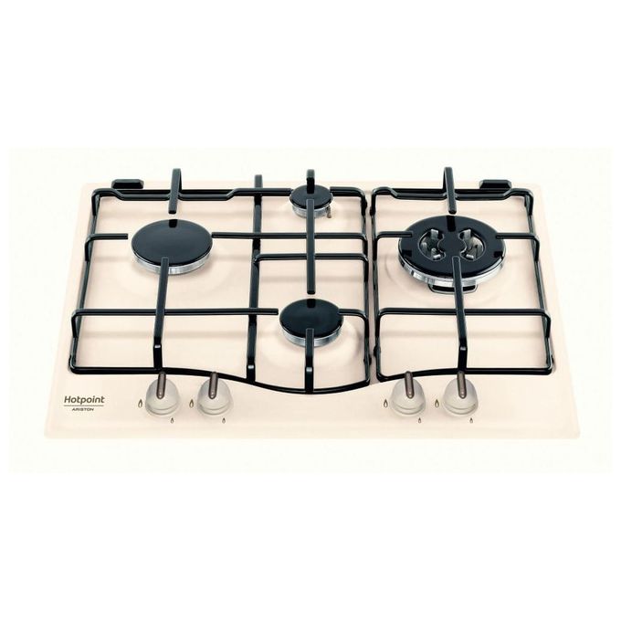 Hotpoint 7HPCN 640T (OW) R-HA Serie Tradizione Piano Cottura a Gas 4 Zone Griglie Smaltate 60 cm Bianco Antico
