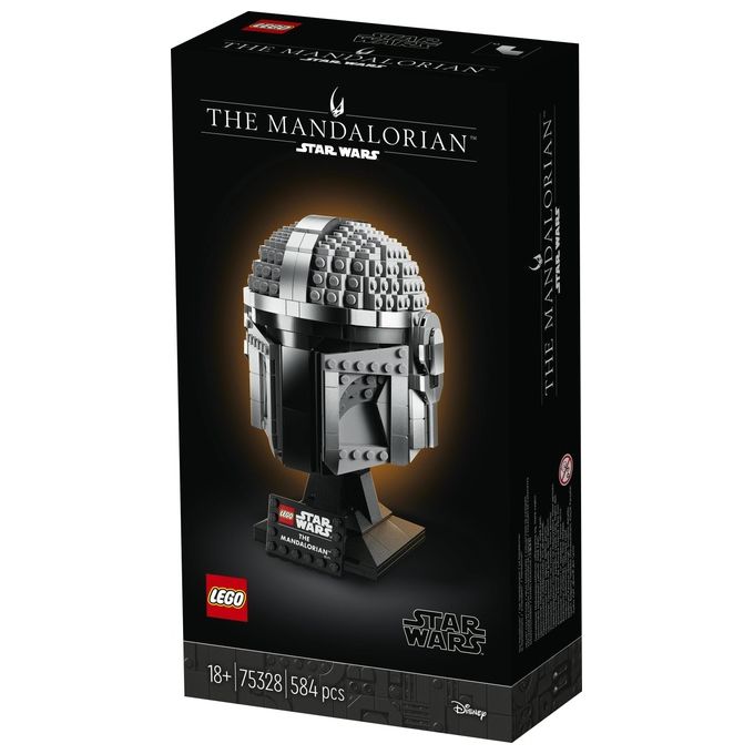 LEGO Star Wars 75328 Casco del Mandaloriano, Elmo da Collezione, Regalo per Adulti da Esposizione di Guerre Stellari