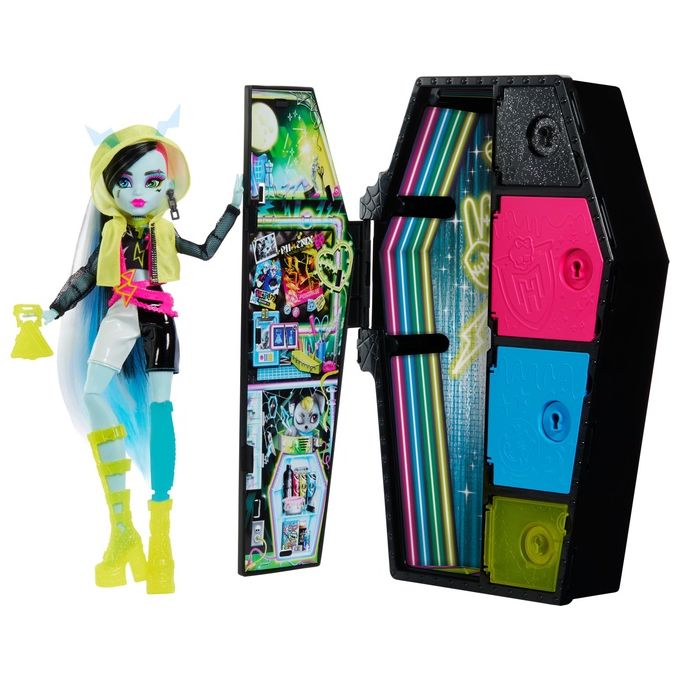 Mattel Bambola Monster High Clawdeen Frankie Stein Segreti da Brivido Neon Frights