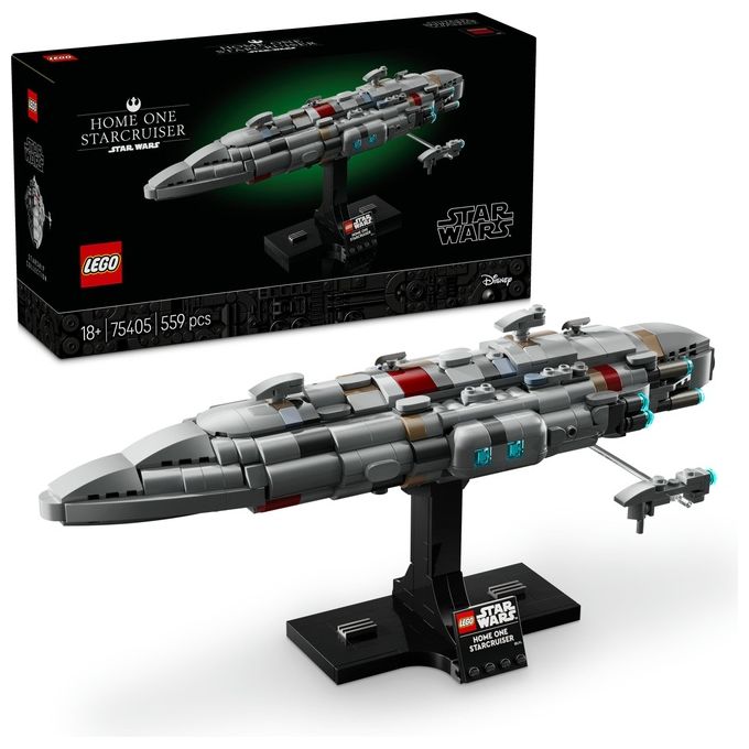LEGO Star Wars 75405 - Home One Starcruiser, Set da Costruzione con Sala Comando, Hangar e Minifigure, Eta' 10+