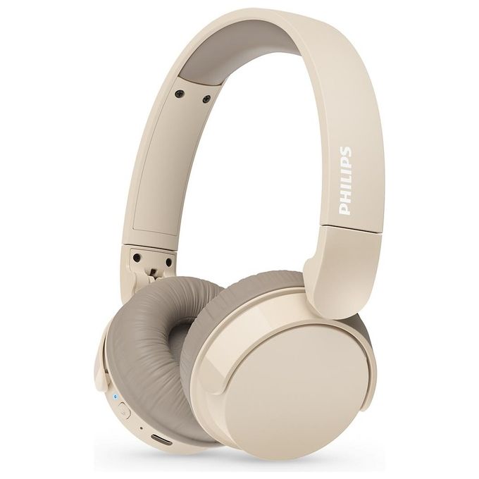 Philips TAH3209BG Cuffie On-Ear wireless bluetooth leggere con isolamento acustico passivo - 25 ore di riproduzione suono naturale chiamate chiare bassi dinamici 2 ore di carica USB-C - Beige