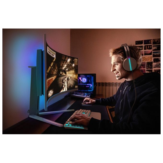 Philips Evnia 49M2C8900L Monitor da gioco curvo OLED DQHD da 49 pollici 144 Hertz 003 ms GtG HDR400 Ambiglow (5120x1440 HDMI 2.1 DisplayPort 1.4 USB-C Hub USB) bianco