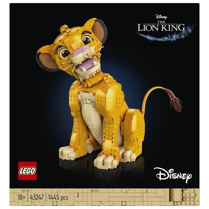 LEGO 43247 Disney Classic Set da Costruzione per Adulti Giovane Simba Re Leone 1445 Pezzi con Testa Mobile per Diverse Pose App LEGO Builder Compatibile colore Multicolore