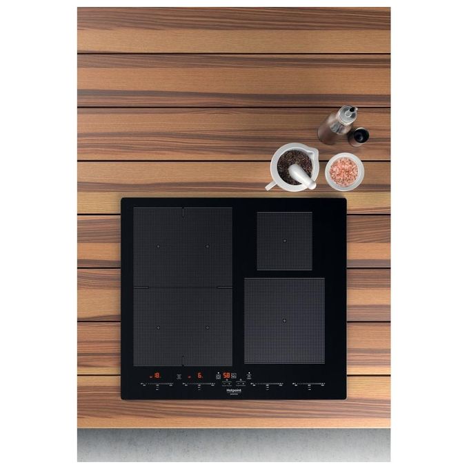Hotpoint ACOH 654 MF-NE Piano Cottura a Induzione 4 Zone 6 Piastre Touch control 18 Livelli di potenza + Booster Tecnologia Advanced Sensor Flexi Zone Adattatore di Potenza 65 cm Nero