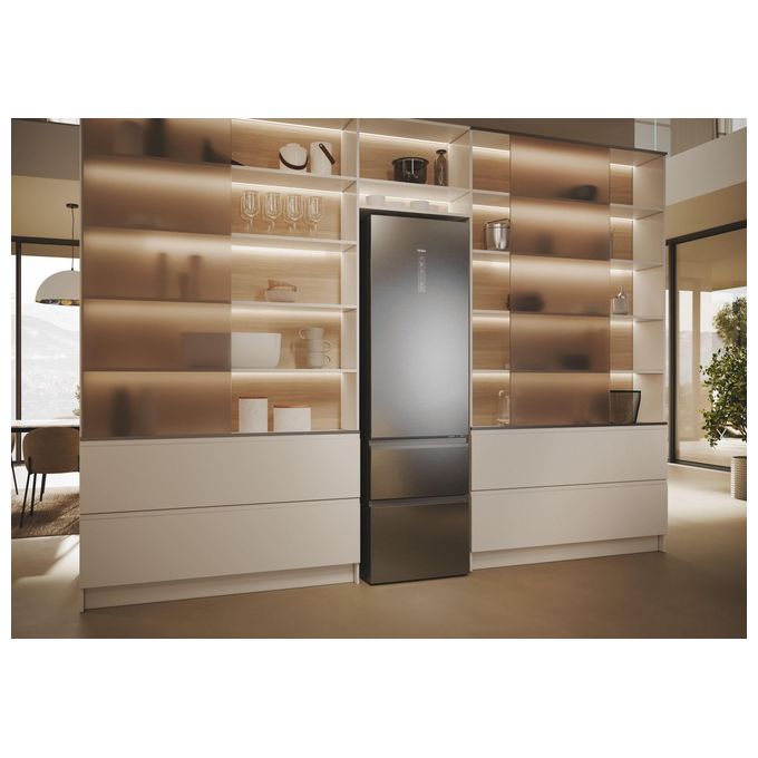 Haier HTW5620DNMG Frigorifero combinato 3D 60 Serie 5 Libera installazione 414 litri 3 porte No Frost Luce Led Classe D Silver