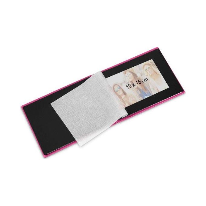 Hama Fine Art Album Fotografico e Portalistino a Spirale  Rosa 24x17cm 50 Pagine Nere