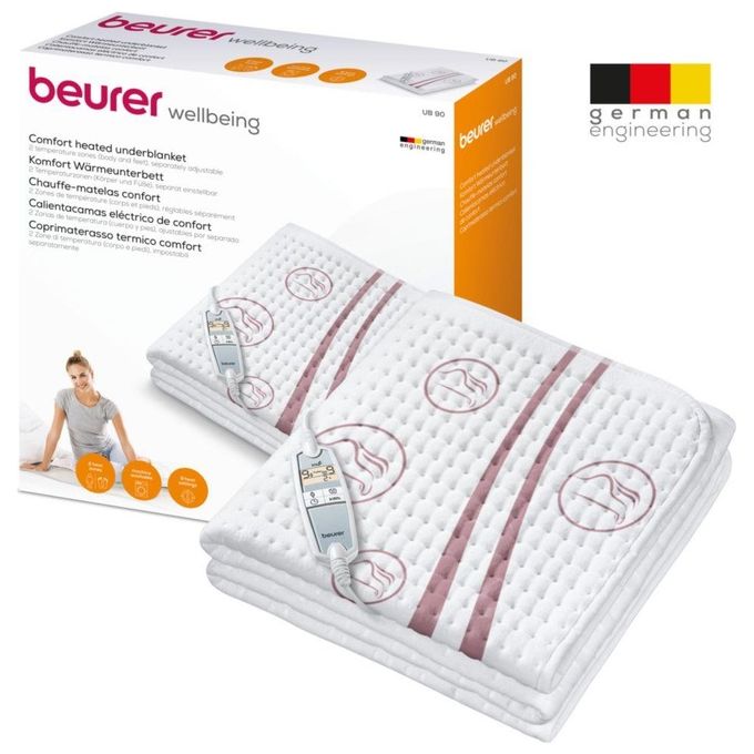 Beurer UB 90 Coprimaterasso Termico Singolo 150x80cm 60W Regolazione Separazione 2 Zone Lavabile