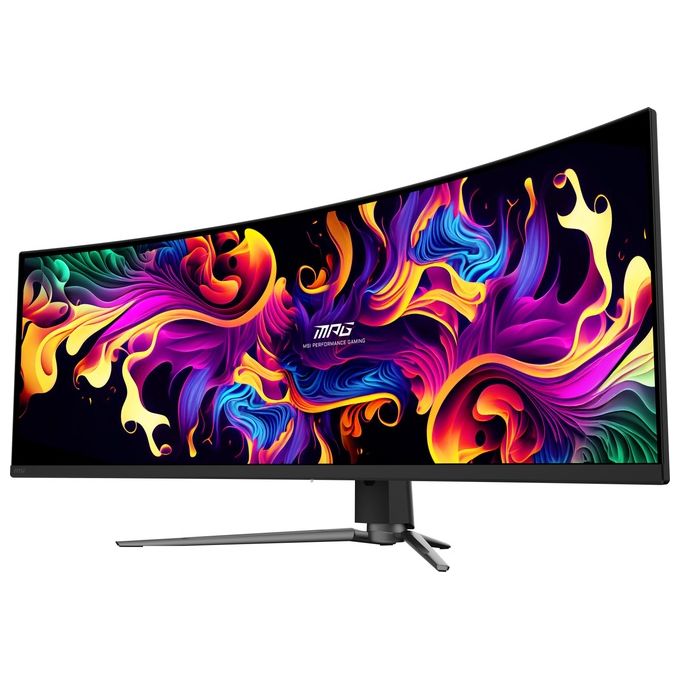 MSI MPG 491CQP QD-OLED Monitor Gaming Curvo 49'' OLED Quantum Dot DQHD (5120x1440) 144Hz - 003ms 99% DCI-P3 ΔE≤2 DisplayHDR True Black 400 KVM RGB DP 1.4a HDMI 2.1 USB Type-C