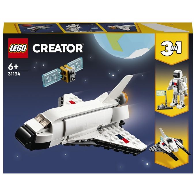 LEGO Creator 31134 Space Shuttle 31134-LEGO Set 3 in1 con Astronauta e Astronave Giocattolo Giochi per Bambini 6+ Idea Regalo Creativa