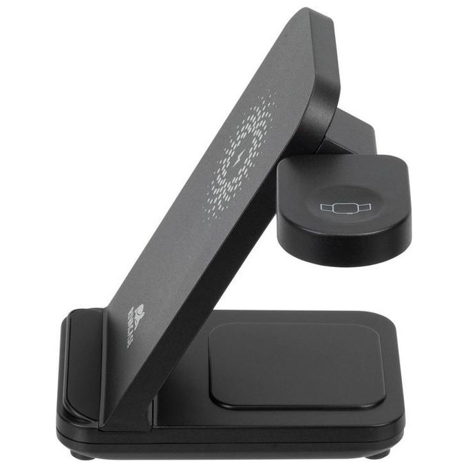 Rivacase VA4916 WH3 Caricatore Wireless 3 in 1 Ricarica 3 Dispositivi Contemporaneamente Certificato Qi 15W Nero