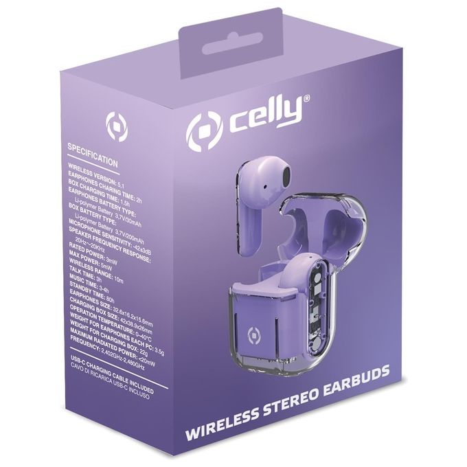 Celly Auricolari True Wireless EarBuds Summer Viola